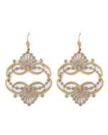 Catherine Popesco Mirrored Tiara BLACK DIAMOND Gold Earrings