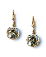 Catherine Popesco Large Stone Crystal Earrings - Shade and Gold