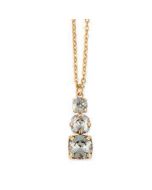 Catherine Popesco 3 Stone Crystal Pendant Necklace - Assorted Colors
