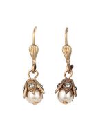 Catherine Popesco Petite Capped Bead Pearl, Pacific Opal Crystal Drop Earrings