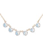 New! Catherine Popesco Petite Six Stone Crystal Necklace