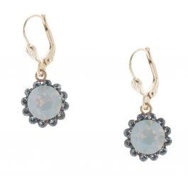 Catherine Popesco 8mm Round Small Stone Dangle Earrings - Assorted Colors