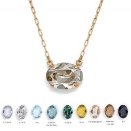 Catherine Popesco Large Stone Crystal Flower Necklace - Assorted Colors