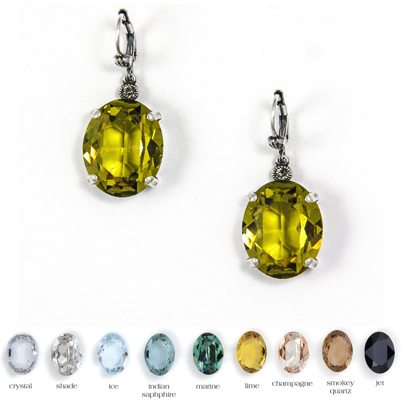 Catherine Popesco 3 Stone Crystal Earrings - Assorted Colors