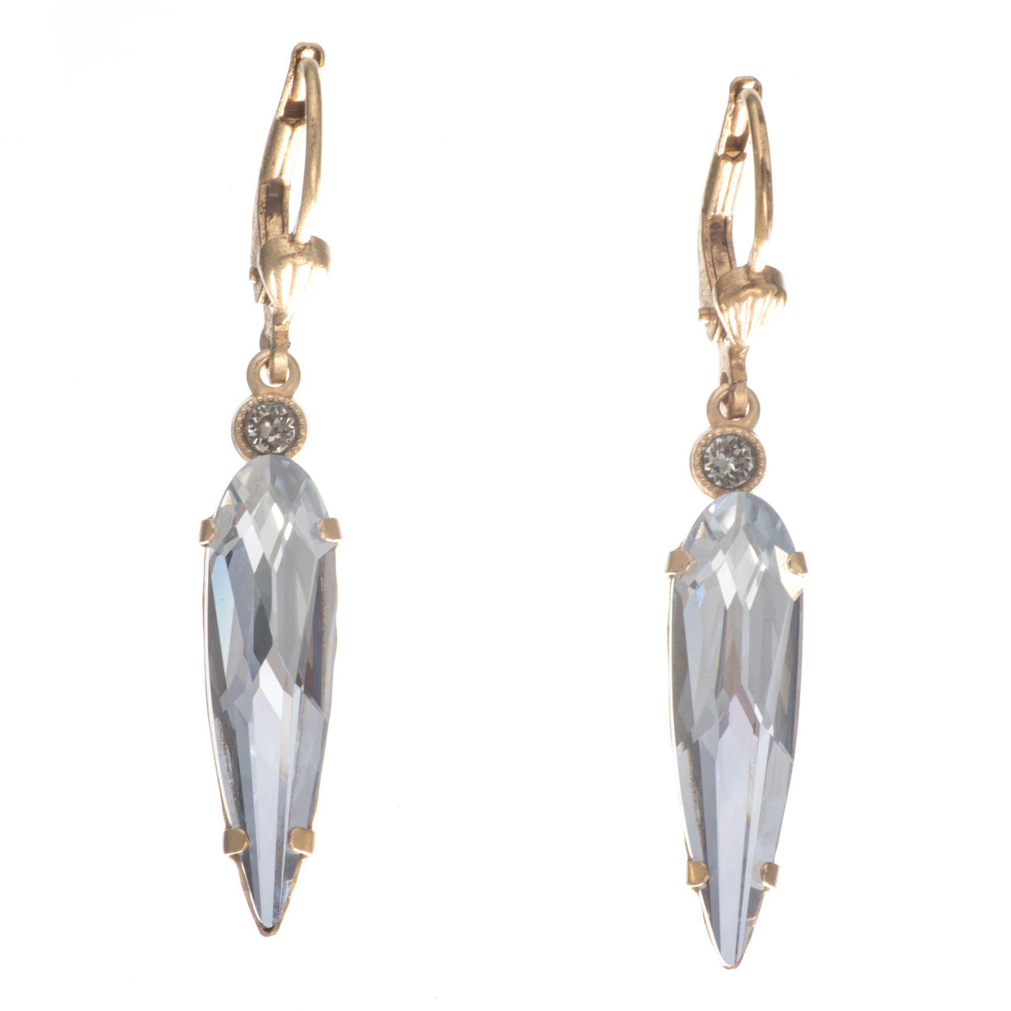 Catherine Popesco Shade Crystal Drop Earrings in Gold