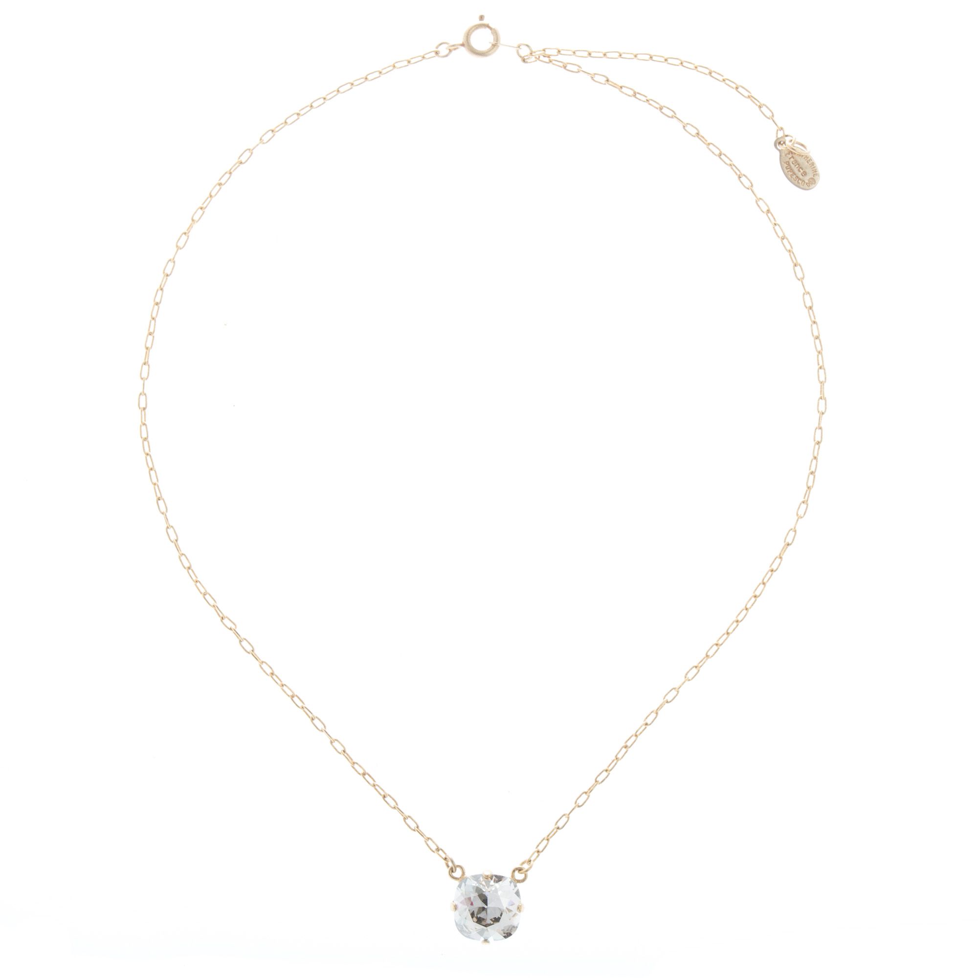 Catherine Popesco Single Stone Crystal Necklace - Assorted Colors