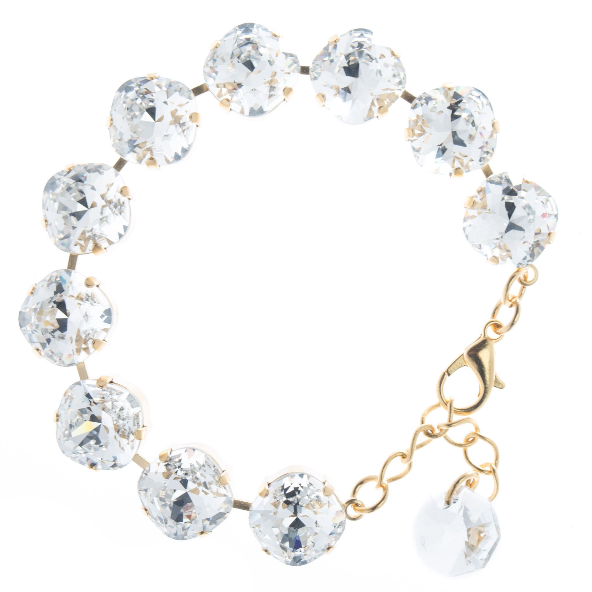 Lisa Marie Jewelry 12mm Square Swarovski Crystal Bracelet - Clear