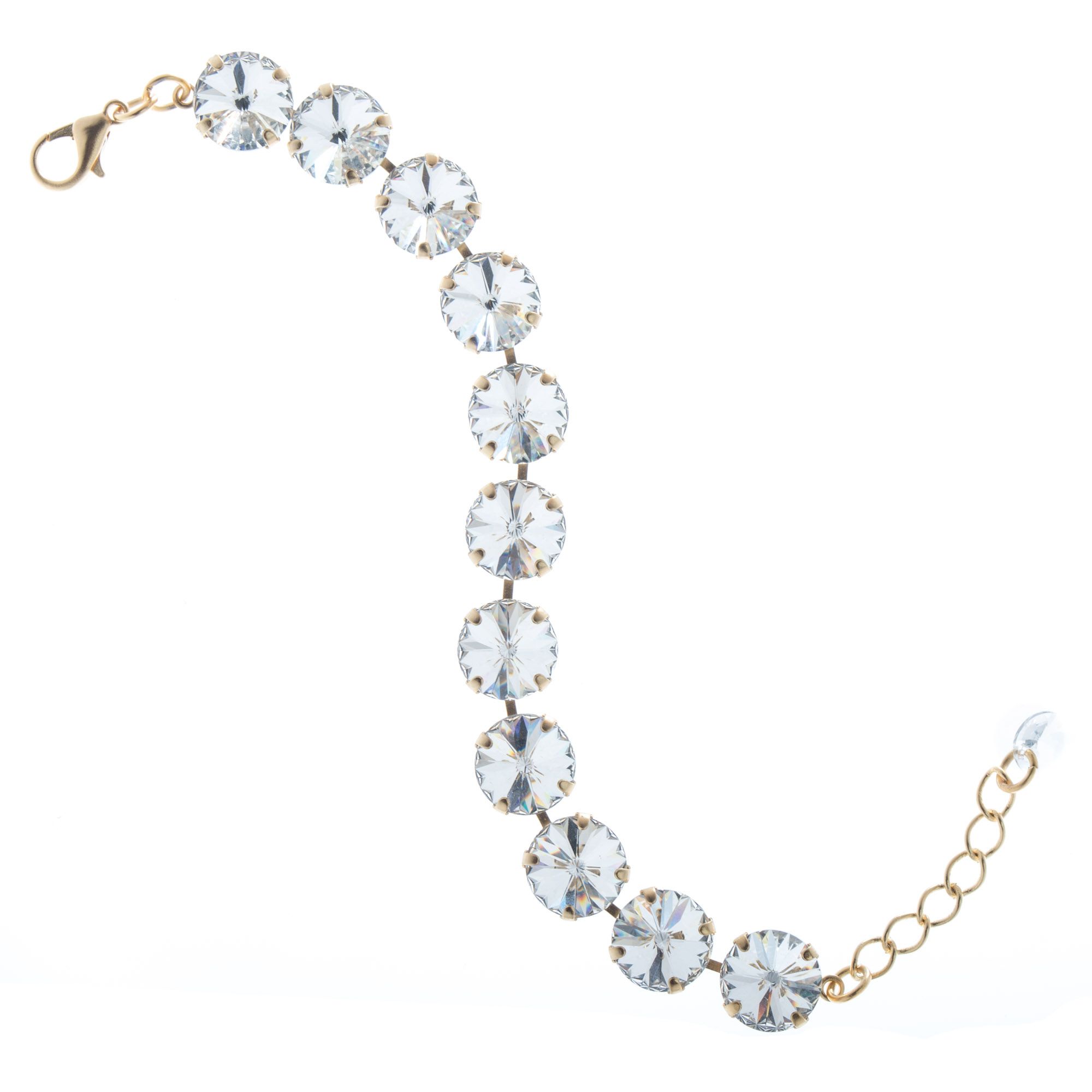 Lisa Marie Jewelry 12mm Square Swarovski Crystal Bracelet - Clear