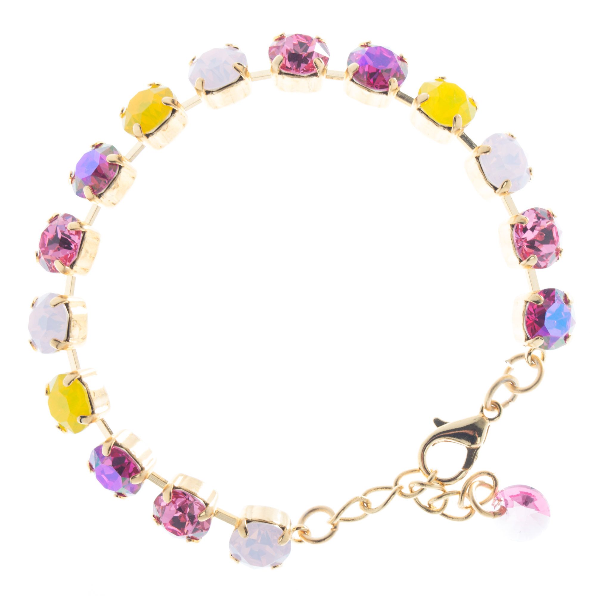 Lisa Marie Jewelry 8mm Swarovski Crystal Tennis Bracelet - Pink & Yellow