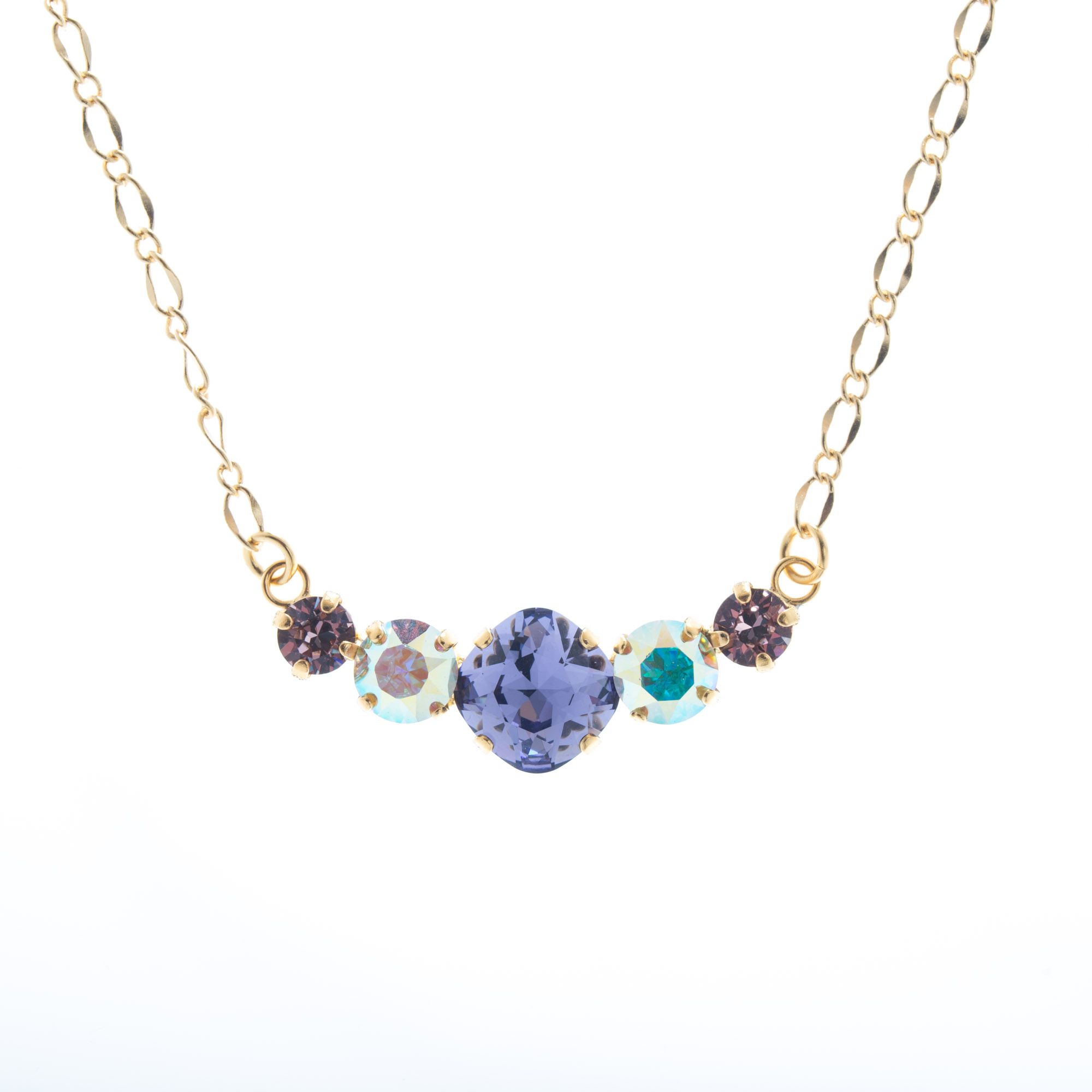 Lisa Marie Jewelry 5 Stone Crystal Necklace - Ultra Violet