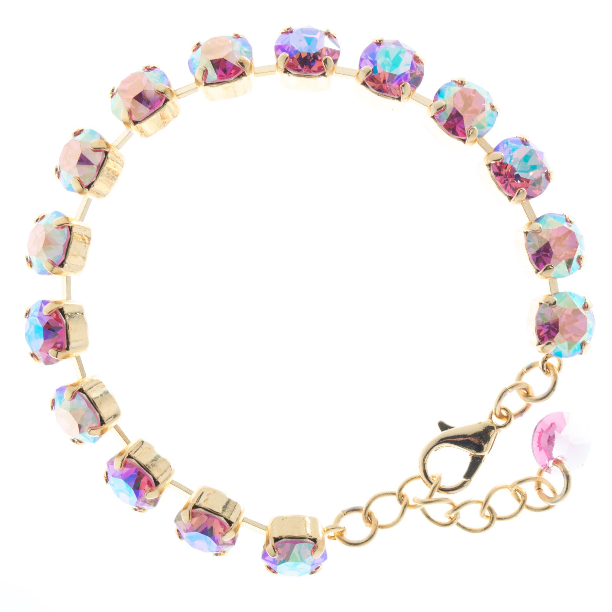 Swarovski Emily Tennis Bracelet Adjustable Bracelet with Pink and Blue  Tone Round Crystals in Various Sizes on a RhodiumFinish Band Size M Part  of the Emily Collection an Amazon Exclusive  Amazonca