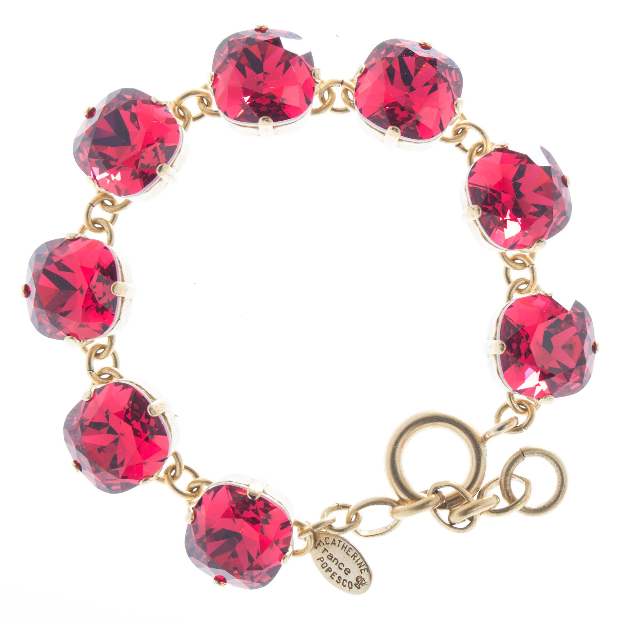 Catherine Popesco 12mm Large Stone Crystal Bracelet - Scarlet Red
