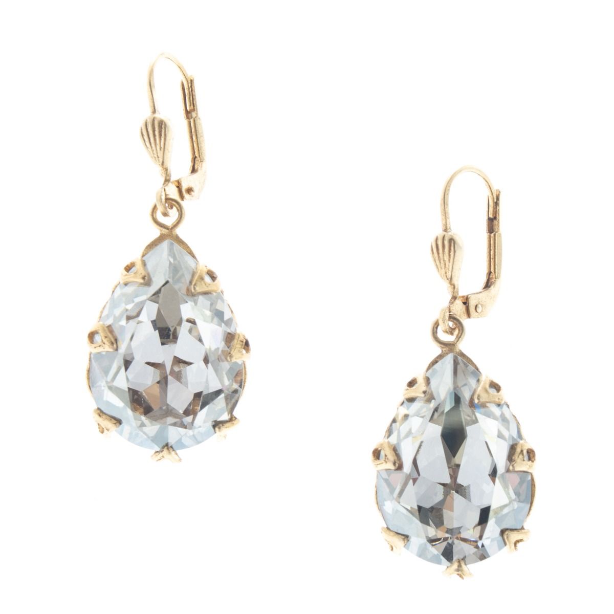 Catherine Popesco Jagged Edge Teardrop Crystal Earrings - Assort