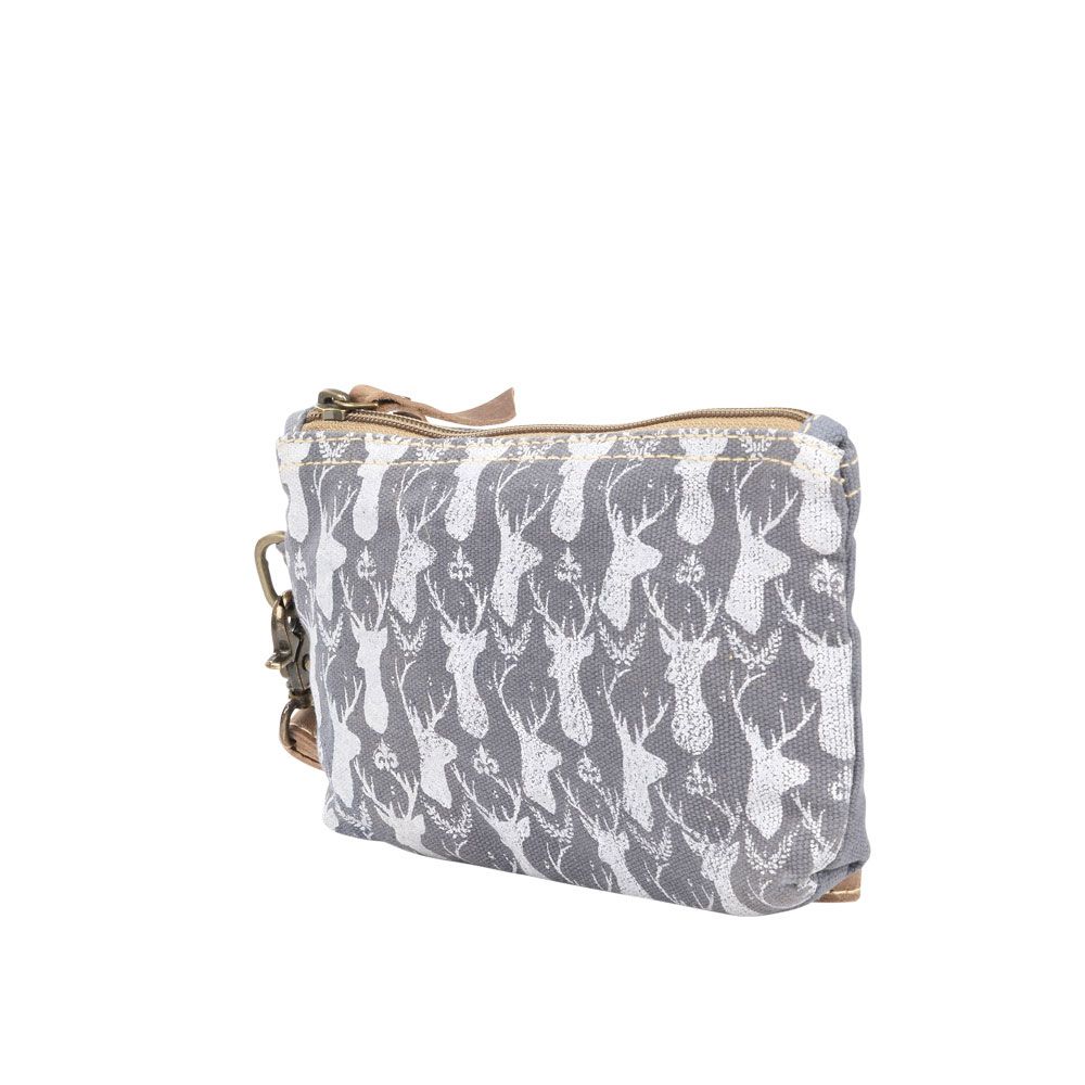 Deer Print Wristlet Pouch by Clea Ray Leather & Canvas