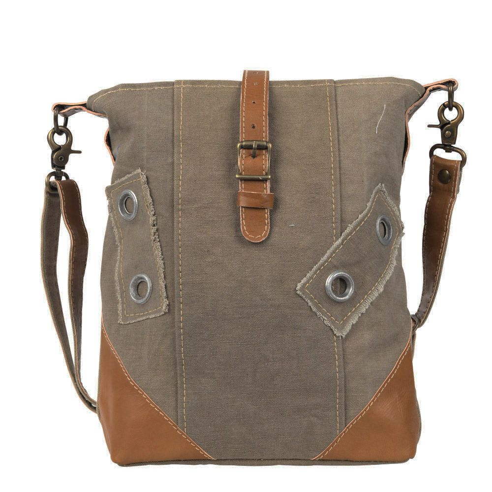Front Buckle Crossbody Shoulder Bag/Purse by Clea Ray Leather & Canvas