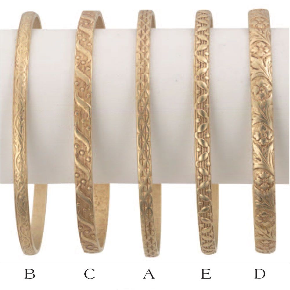 Catherine Popesco 14K Gold Plated Stamped Bangles - Five Designs
