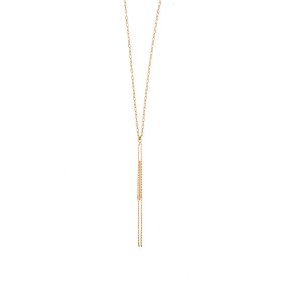 Catherine Popesco 42 Long Gold Chain Bar Necklace